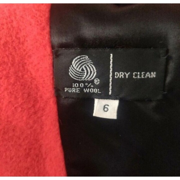 Ultra Rare 90s Vintage RED Stephen Sprouse wool Coat Sz 6 - Picture 9 of 12